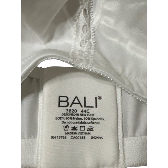 Bali Size 44C / 18 Hour Wireless Nylon Original Comfort Strap Bra White - Picture 11 of 13
